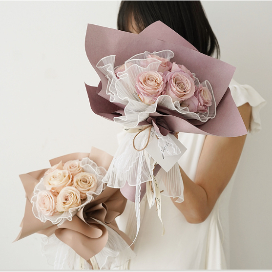 Vải voan lưới gói hoa