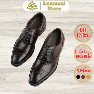 Giày da nam cao cấp, làm thủ công da bò thật bảo hành 12 tháng - T177