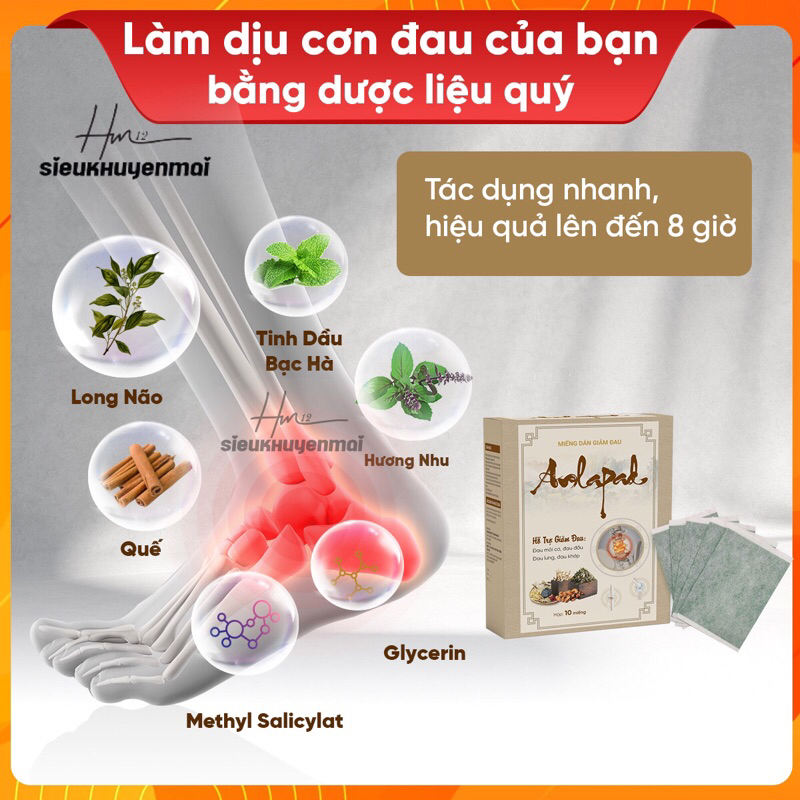 3 Miếng Cao Dán Xương Khớp Anlapad Đông Y, Giảm Đau Mỏi Cơ Cổ Vai Gáy, Đau Đầu, Đau Lưng