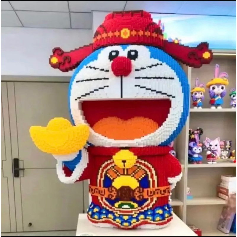 Mô hình lắp ráp doremon thần tài 40cm - Đồ chơi xếp hình Le.go Doraemon cỡ lớn