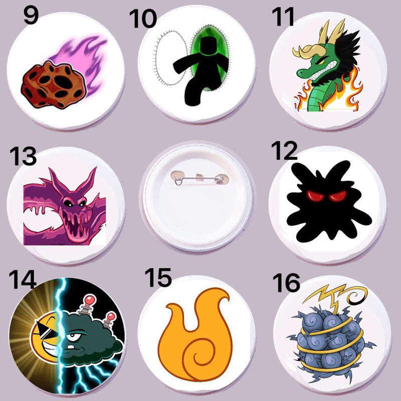 Huy hiệu Blox Fruit 3 cái khác nhau / Huy hiệu Game Blox fruit