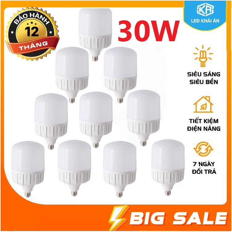 Bộ 10 bóng đèn led 30W cao cấp tiết kiệm điện