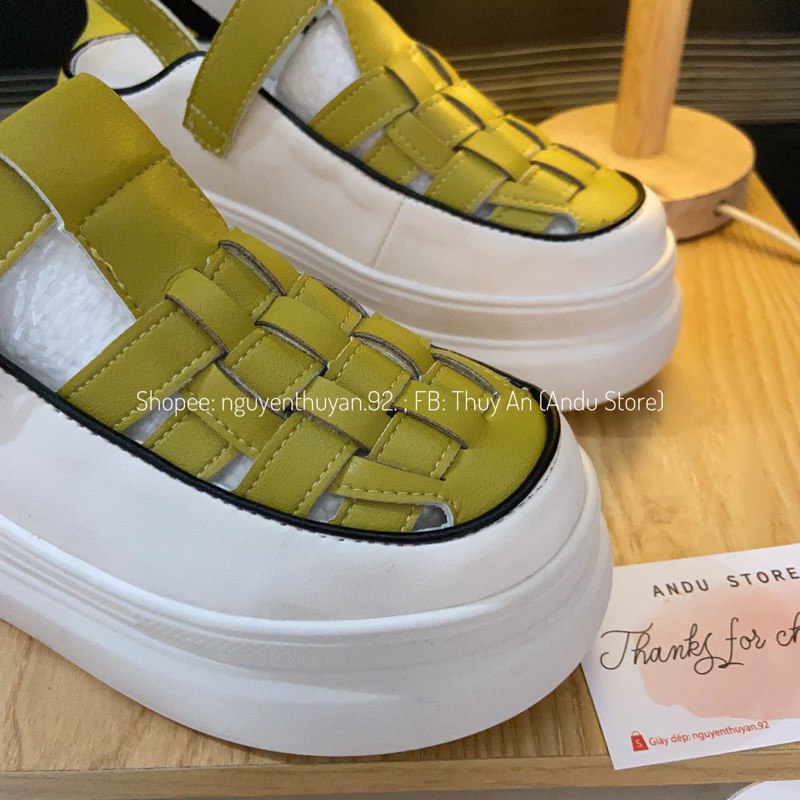 Giày thể thao hở gót, giày bít mũi nữ đế 7.5cm⚡️And Store⚡️