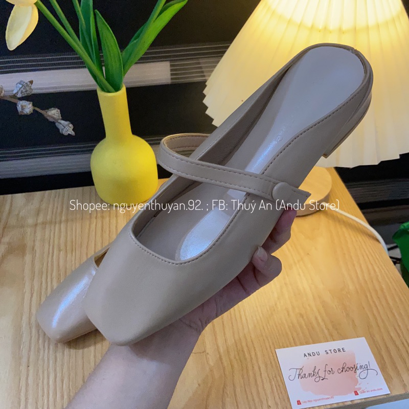 Sục nữ, giày búp bê hở gót Andu Store