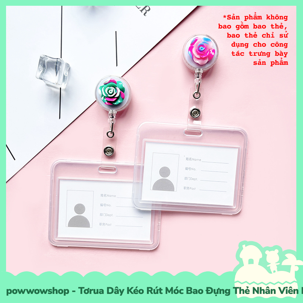 [Sẵn VN - Hỏa Tốc] Tơrua Dây Kéo Rút 60cm Móc Bao Đựng Thẻ Nhân Viên Phong Cách Hoa Hồng Đa Sắc Rose Colorful