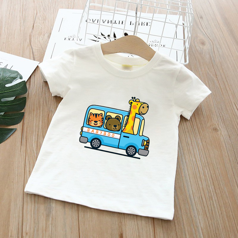 Áo Thun Cộc Tay Bé Trai, Bé Gái In Hình, Cotton Mềm, Mát, Thấm Hút Mồ Hôi - Quần Áo Trẻ Em Mùa Hè - BabyBoo CTCT IN