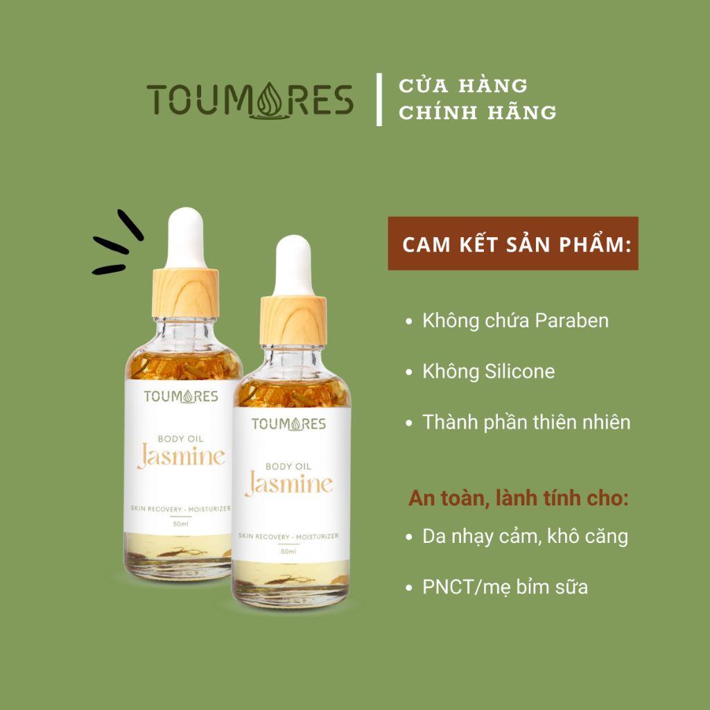Dầu dưỡng body cấp ẩm Toumores cho da ẩm mượt không nhờn rít, thấm nhanh, hương hoa lài nhẹ nhàng thư giãn | BigBuy360 - bigbuy360.vn