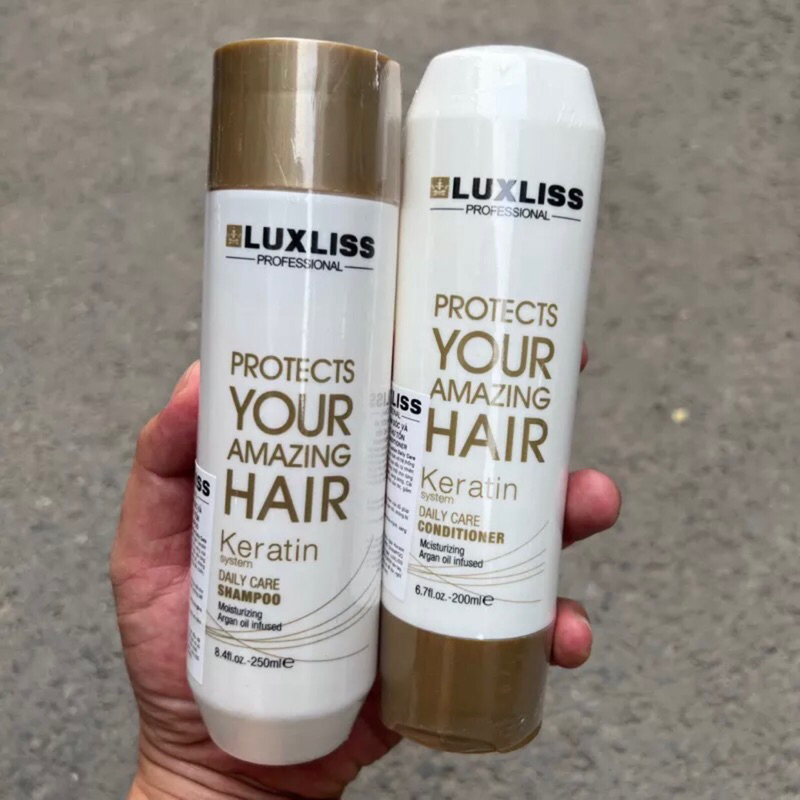 Dầu gội xả siêu dưỡng tóc Luxliss Protects Your Amazing Hair KERATIN Daily Care 250ml/200ml