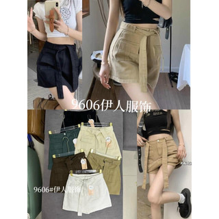 Quần kaki giả váy túi hộp kèm dây buộc hot 9096
