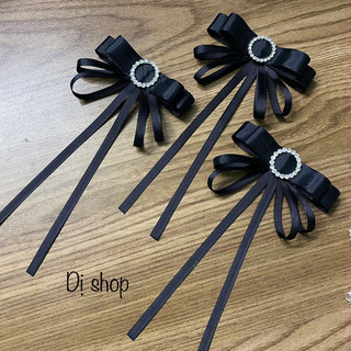 TAG CÀI NƠ DÀI TẦM 16cm ( hạt cườm vàng)
