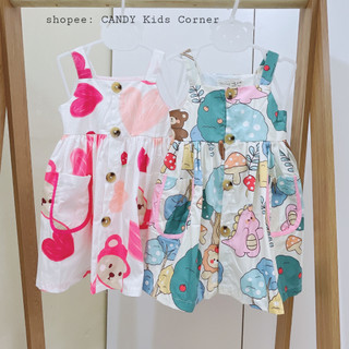 Váy cho bé gái 2 dây thiết kế hãng Sofia Candy màu sắc ngọt ngào cho bé gái từ 1 đến 10 tuổi