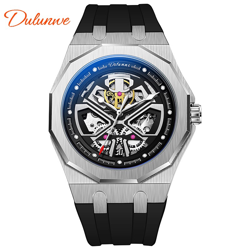 Đồng Hồ Cơ Tự Động Chống Thấm Nước Difanni 6030A Bạc Samurai Trắng Thời Trang Cho Nam