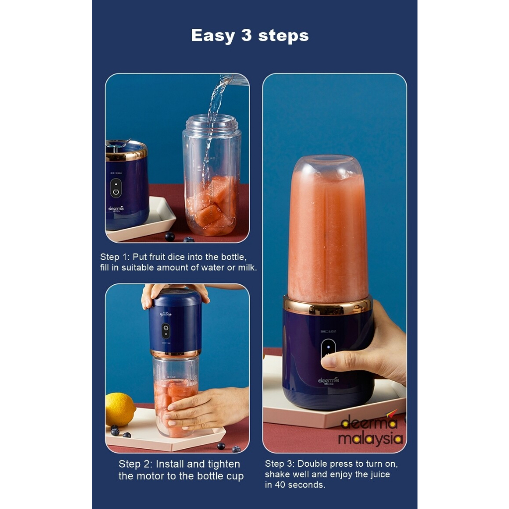 Máy Xay Sinh Tố Sạc Điện Cầm Tay - Máy Xay Hoa Quả Mini Tiện Lợi