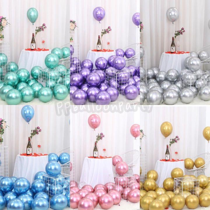 Set 50 Bóng Bay Siêu Nhũ Trang Trí Sinh Nhật , Phòng Cưới , Sự Kiện 10 inch