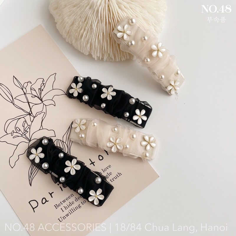 Kẹp mái kẹp tóc voan đính hoa mã 4033 / 4034