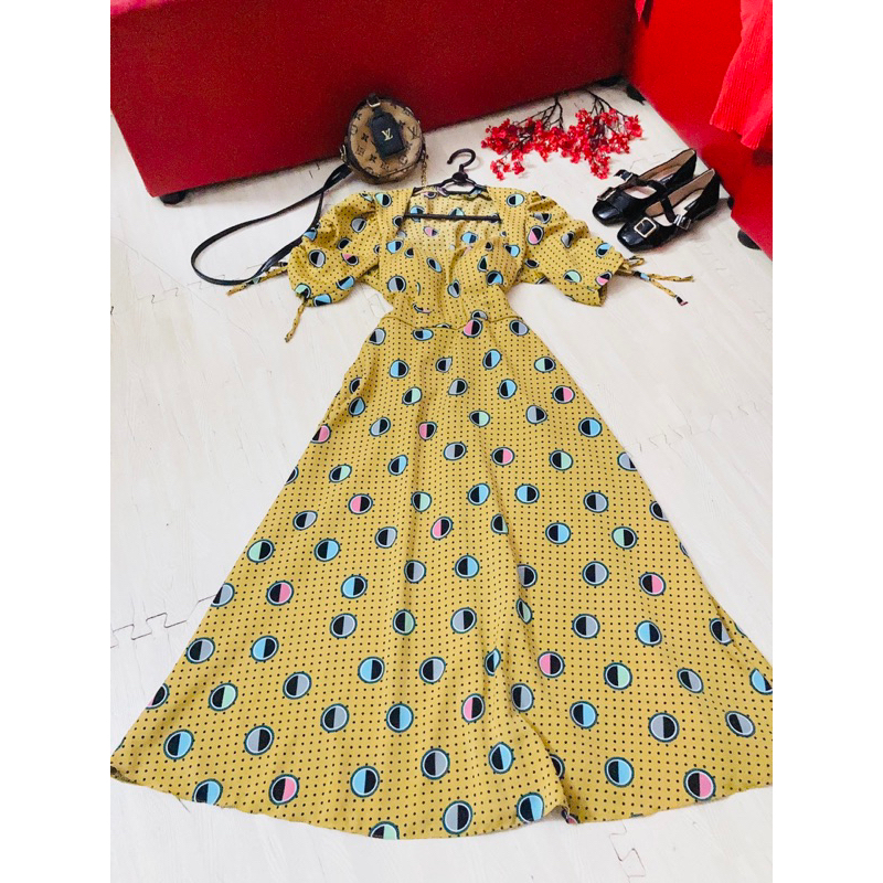 đầm hoa dáng dài size m l