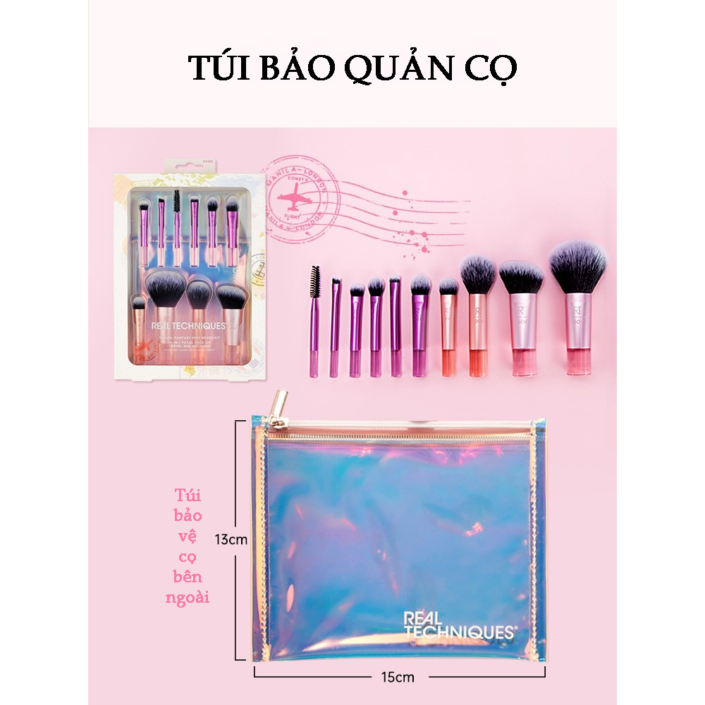 Bộ Cọ Cá Nhân 10 Cây Real Techniques Travel Fantasy Mini Brush Kit