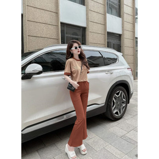Set bộ thun gân quần ống rộng cá tính