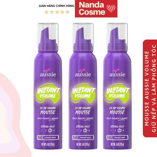 Aussie Volume Hair Mousse tạo kiểu tóc, keo giữ nếp phồng tóc 170g