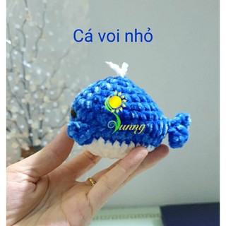 [Thú nhồi bông]Móc khóa Cá voi nhỏ móc len thủ công (10 tặng 1 )