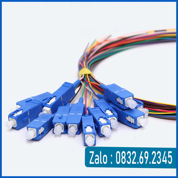 12 Dây hàn quang Pigtail SC/UPC 1.5m , Dây nối quang 12 màu SC/UPC