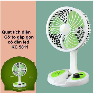 Quạt tích điện gấp gọn có đèn led kc-5811