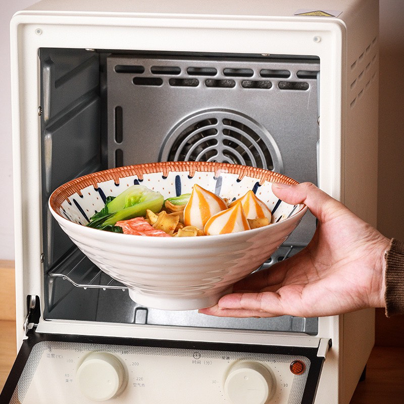 Tô sứ decor, Tô canh, Bát ăn phở, Bát mỳ tô loe, tô nón viền giả mây size 20cm