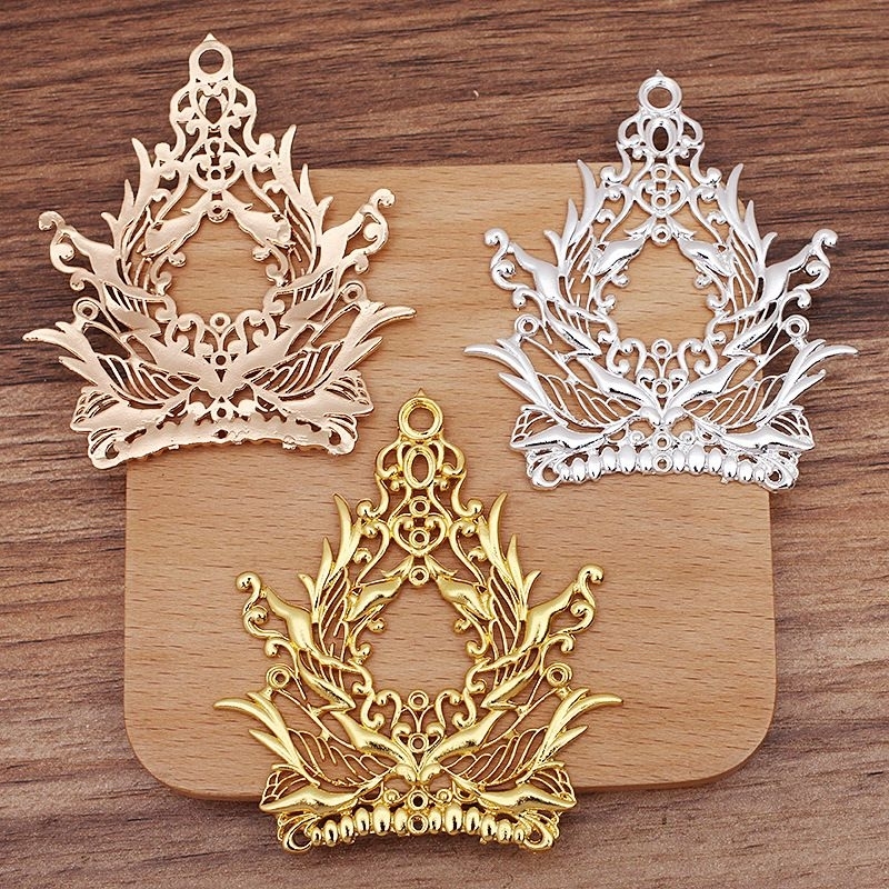 phiến đúc kim quan 61*70mm nguyên liệu làm trang sức handmade, trâm cổ trang, cosplay