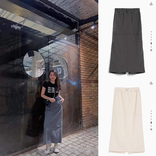 Chân váy Nylon Midi Bershka (Hàng order và có sẵn)