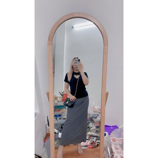 Chân váy Nylon Midi Bershka (Hàng order và có sẵn)