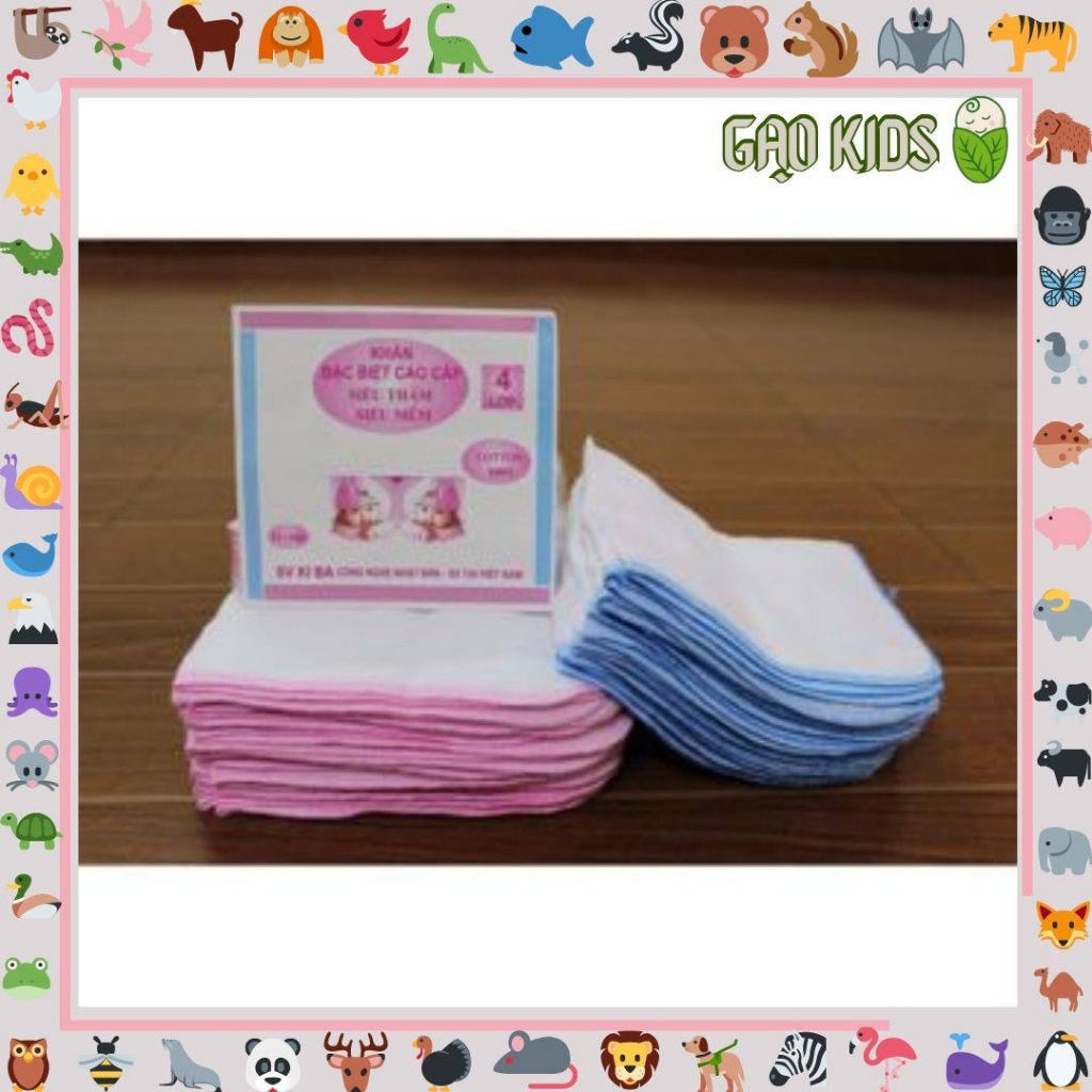 Khăn sữa KIBA 2 lớp 3 lớp 4 lớp 1set 10 vải xô an toàn cho da của em
