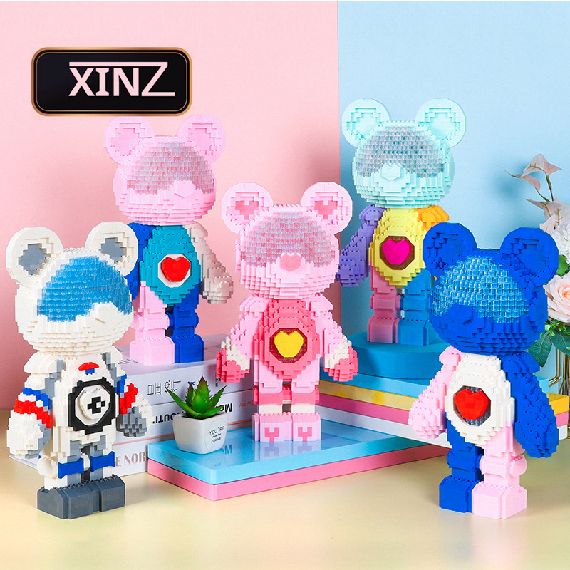 Mô hình lắp ráp lego bearbrick gấu 33cm XINZ đồ chơi xếp hình hình thú dễ thương cho bé trai bé gái