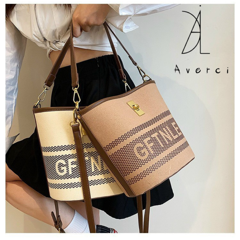 AVERCI Túi Xách Nữ Thời Trang, Túi Cặp Lồng Khóa Xoay 3 Màu Nâu - Be - Đen AVC3136580