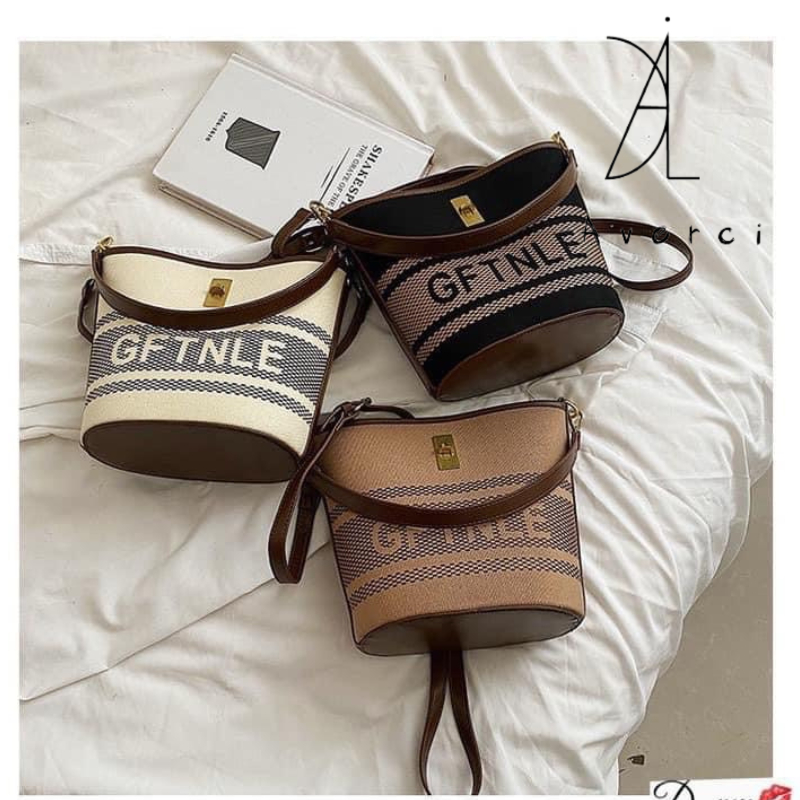 AVERCI Túi Xách Nữ Thời Trang, Túi Cặp Lồng Khóa Xoay 3 Màu Nâu - Be - Đen AVC3136580