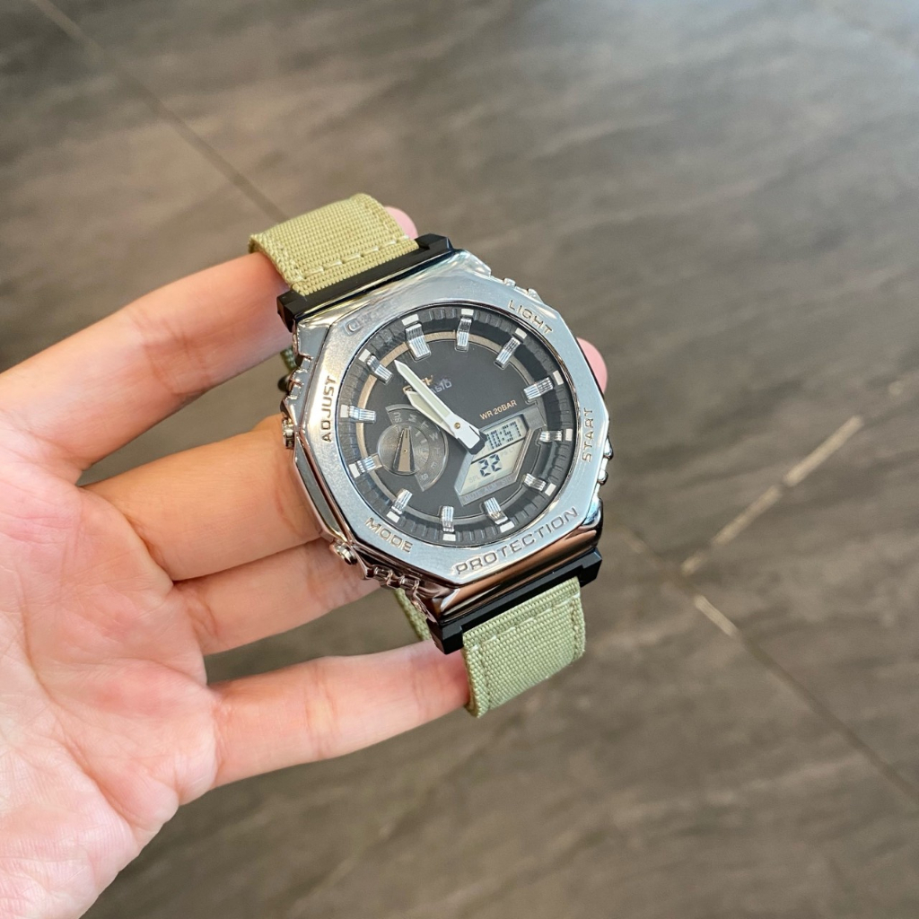 Đồng hồ nam G.M 2100 dây dù bụi bặm| G.M 2100| Fullbox tặng thêm dây