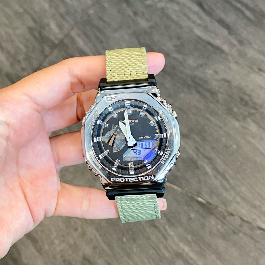 Đồng hồ nam G.M 2100 dây dù bụi bặm| G.M 2100| Fullbox tặng thêm dây