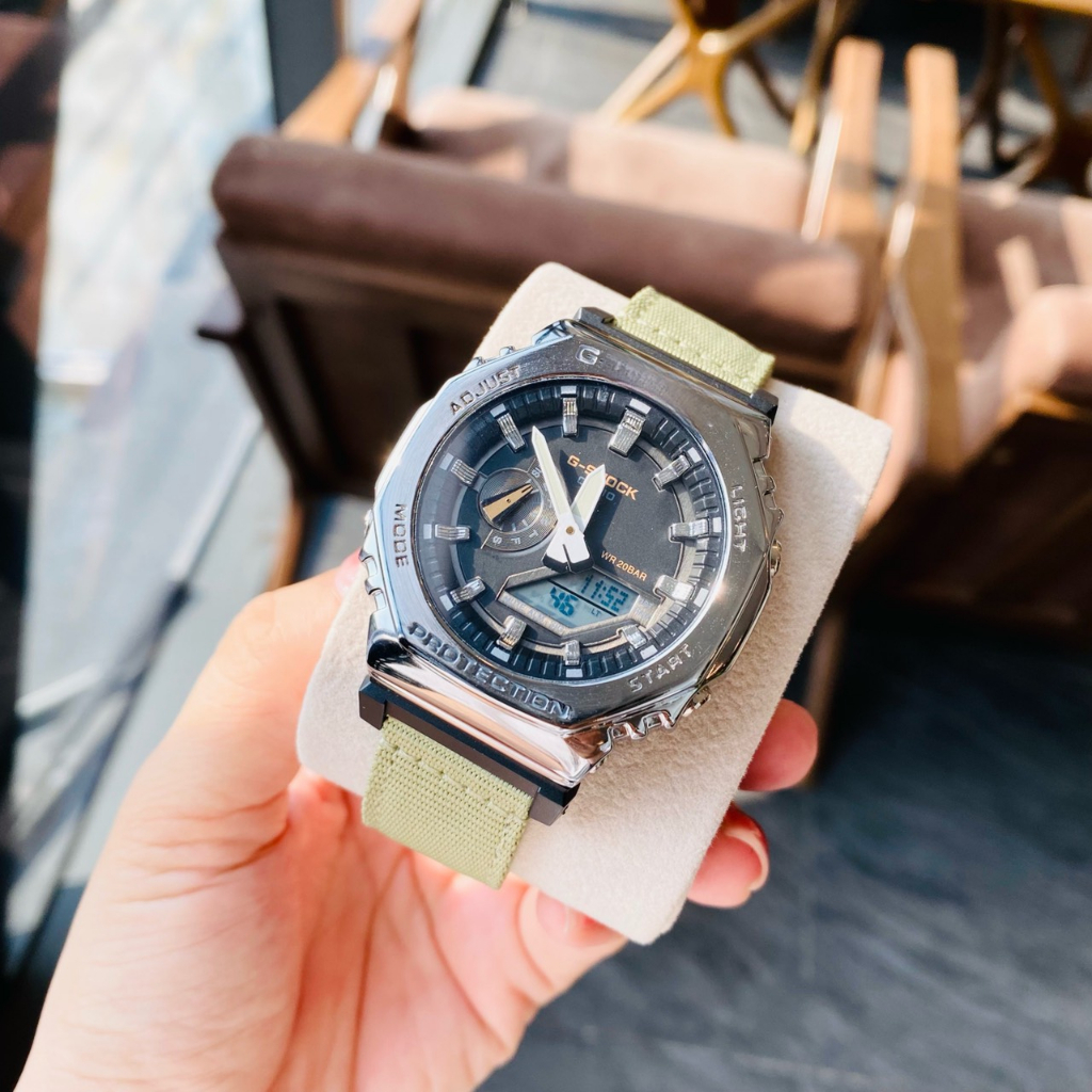 Đồng hồ nam G.M 2100 dây dù bụi bặm| G.M 2100| Fullbox tặng thêm dây