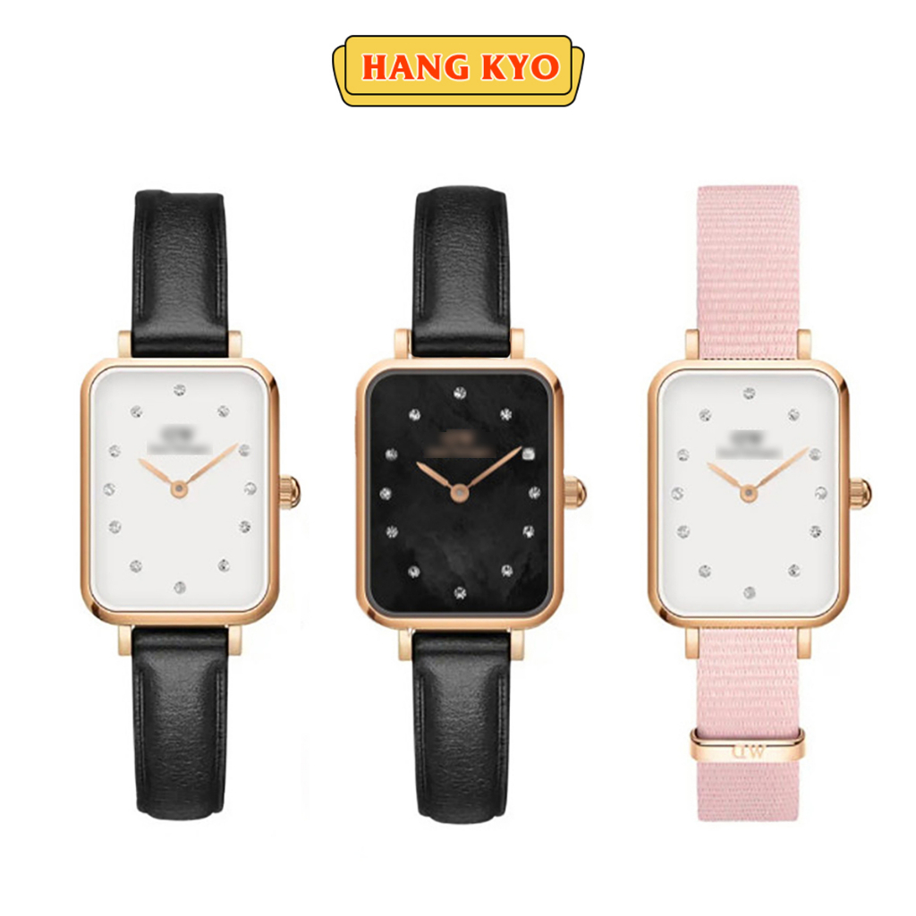 Đồng hồ Nữ daniel wellington Quadro Lumine Pressed Melrose Dây Da Mặt Vuông 20x26mm Full Box