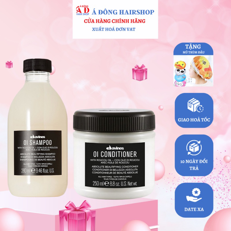 Bộ Dầu gội xả hoàn mỹ Davines OI siêu bóng mượt (ITALY)