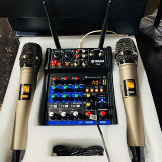 Bộ Mixer Yamaha G4 USB - Bộ trộn âm thanh Mixer Chuyên Karaoke, Livestream, Thu Âm Cao Cấp - Tặng Kèm 2 Micro Không Dây