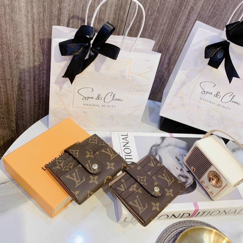 Túi ví mini lv để thẻ fullbox xịn sò nhìu ngăn