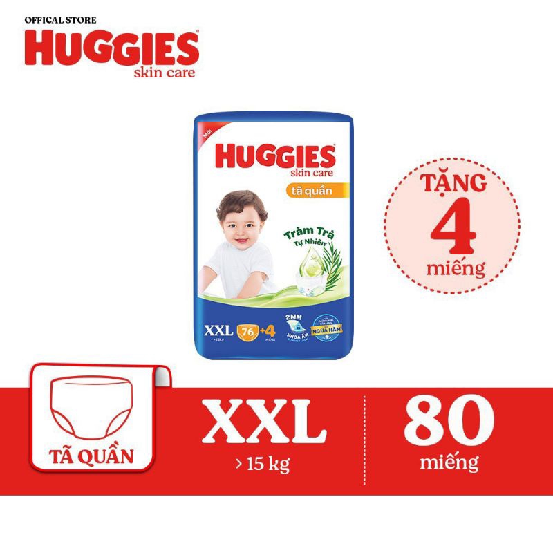 Tã quần Bỉm huggies skincare M42+6/M76+6/L68+6/xl60+8/xxl54+8/M106/L104/xl88/xxl80 mới