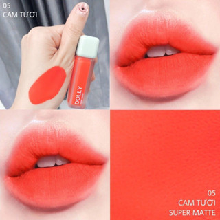 Son Lì Son Kem DOLLY MATTE Không Chì Cao Cấp Chính Hãng Màu <Cam tươi>