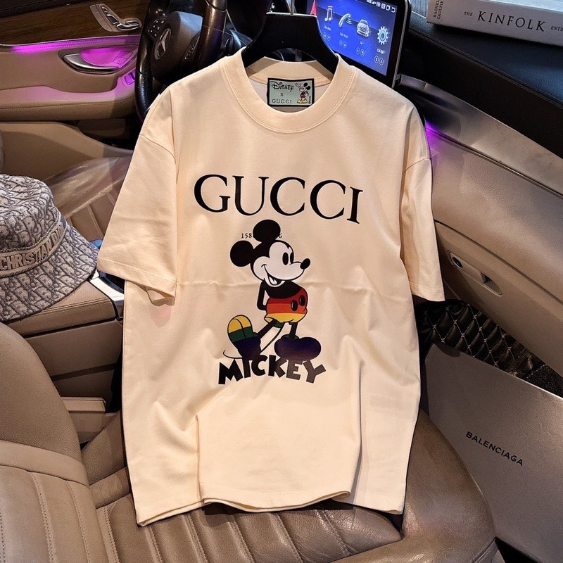 Áo Thun Gucci Mickey Form Rộng Tay Lỡ Vải Cotton 100% , Áo Phông Local Brand Unisex Nam Nữ