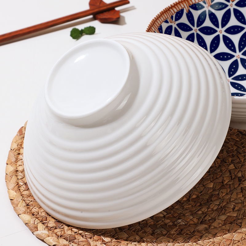 Tô sứ decor, Tô canh, Bát ăn phở, Bát mỳ tô loe, tô nón viền giả mây size 20cm