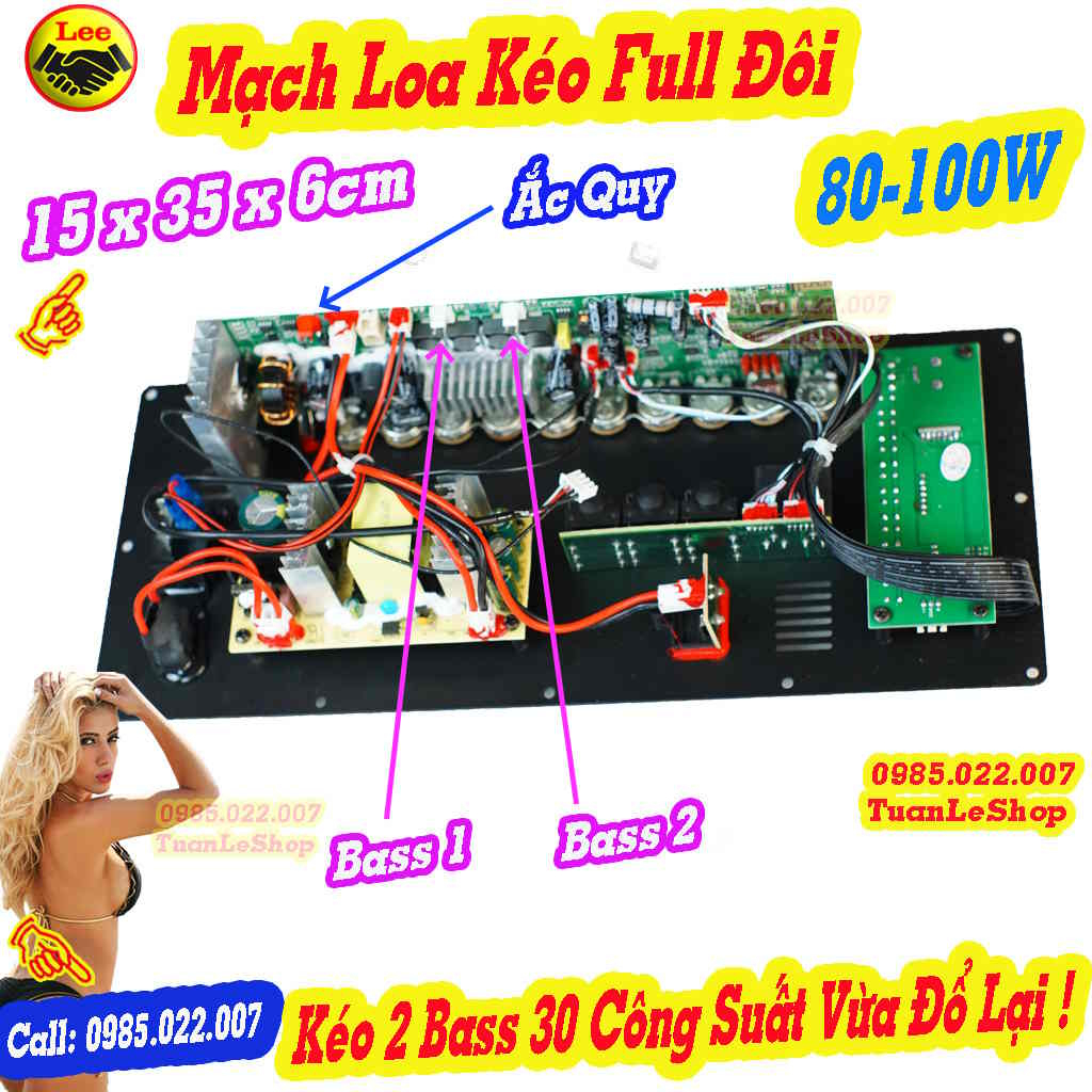 Mạch Loa Kéo Full Đôi 80-100W Kích Thước 15x35cm