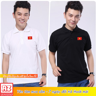 Áo thun polo nam nữ thêu logo cờ đỏ sao vàng Việt Nam - Có BIGSIZE AT41