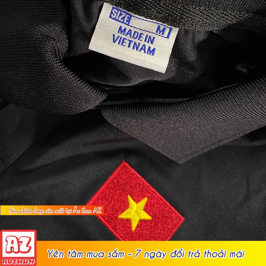 Áo thun polo nam nữ thêu logo cờ đỏ sao vàng Việt Nam - Có BIGSIZE AT41