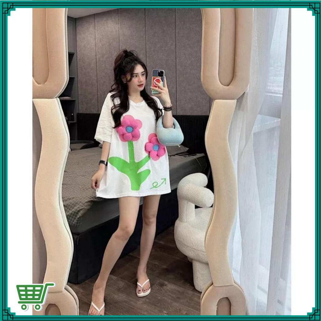 Áo thun nữ nam tay lỡ form rộng Gấu Thêu Oversize Unisex chất cotton siêu đẹp vải dày dặn | BigBuy360 - bigbuy360.vn