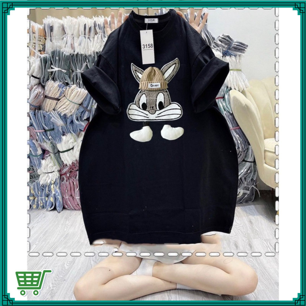 Áo thun nữ nam tay lỡ form rộng Gấu Thêu Oversize Unisex chất cotton siêu đẹp vải dày dặn | BigBuy360 - bigbuy360.vn